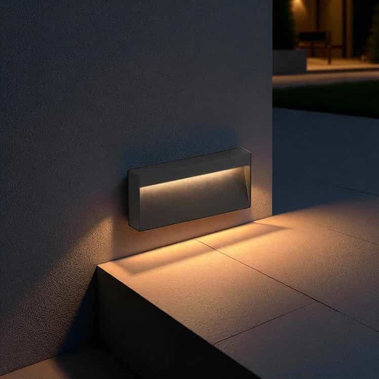 LWA711 6 watt black low level surface mounted outdoor wall light