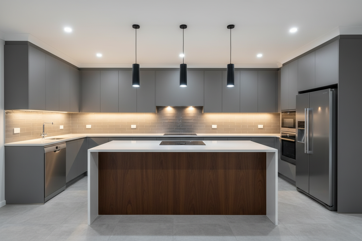 3 pendants over a kitchen island
