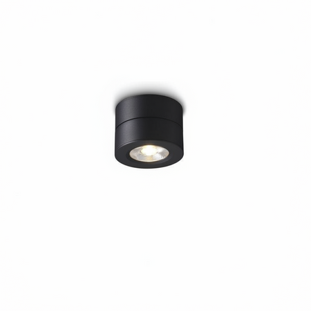 Ultra Beam Lighting Ltd 5 watt black adjustable surface mounted downlight with a compact aluminium design.