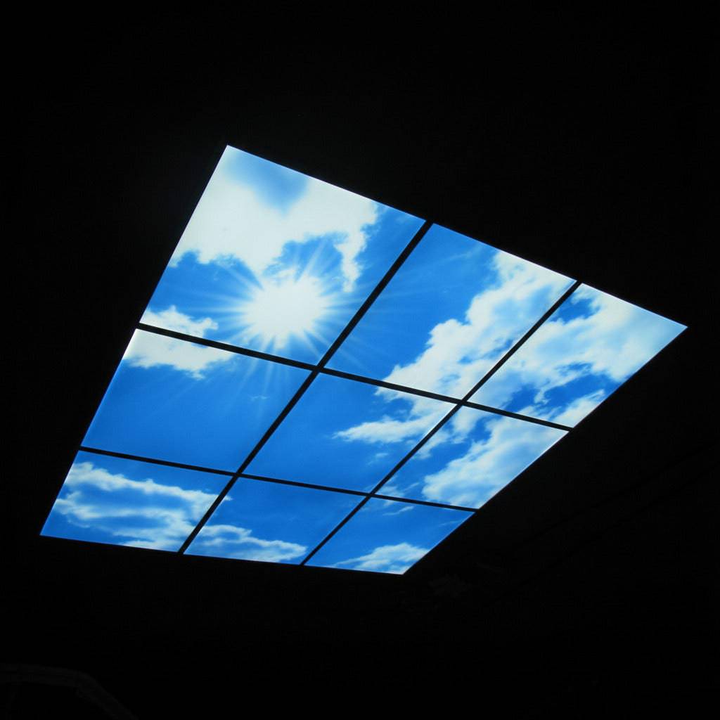 LED sky panel on a black background