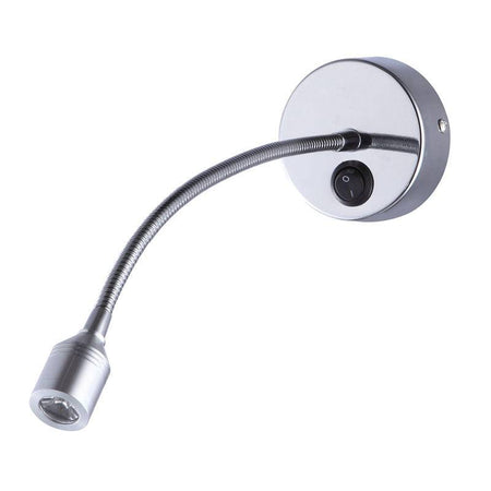 silver flexible reading light shown on a white background 