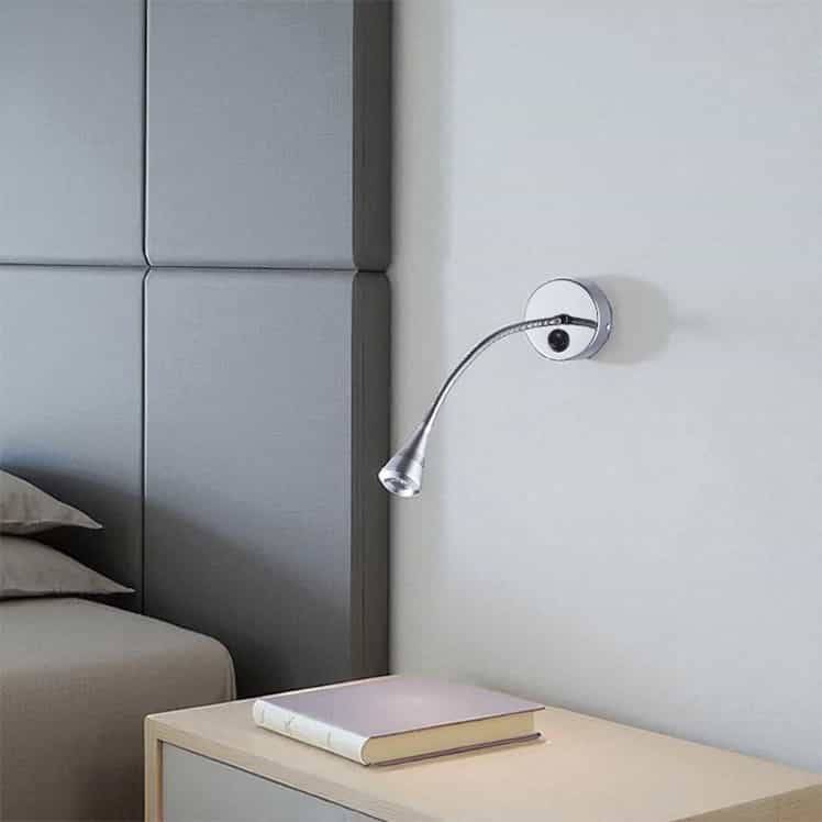 Baresi 3 Watt LED Polished Chrome Flexible Reading Lamp - Ultra Beam Lighting Ltd