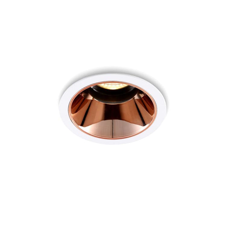 rose gold downlight shown on a white background