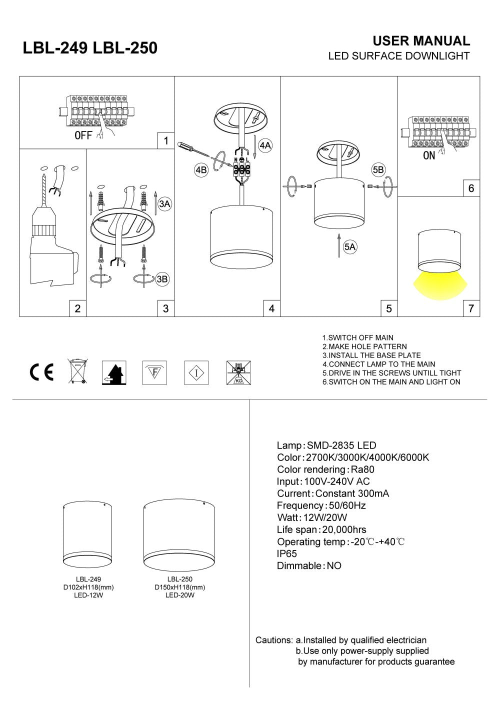 black waterproof outdoor downlight installation guide