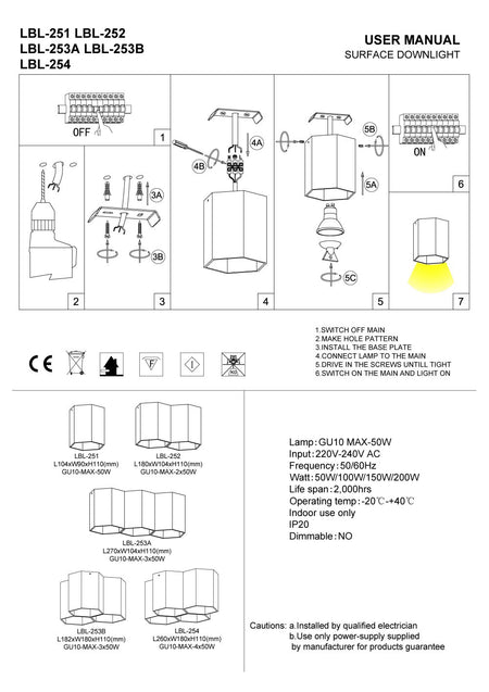 black surface ceiling spotlight installation guide