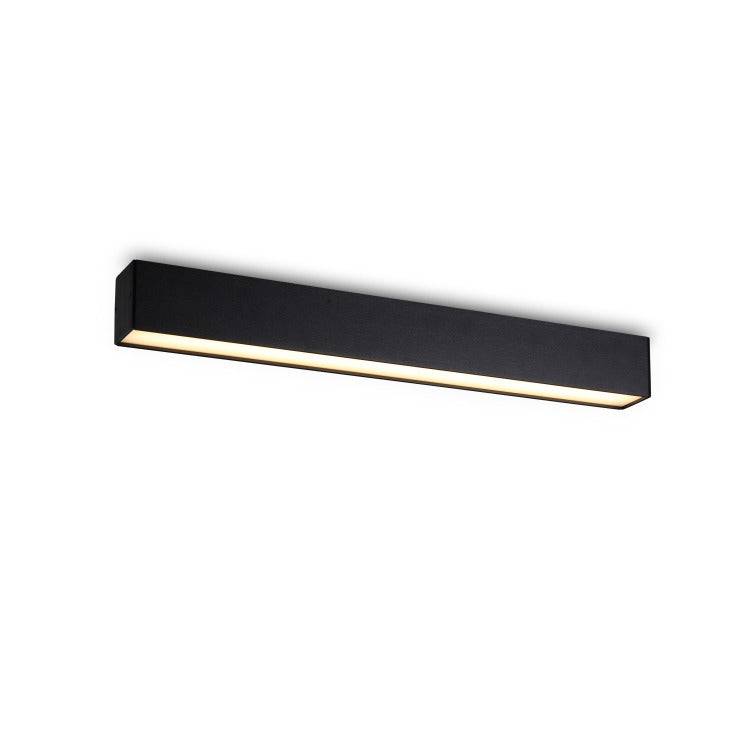 black linear surface downlight shown on a white background