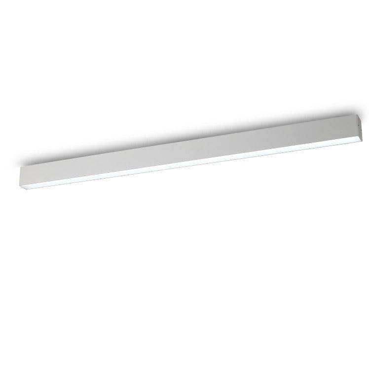 white linear surface mounted light shown on a white background