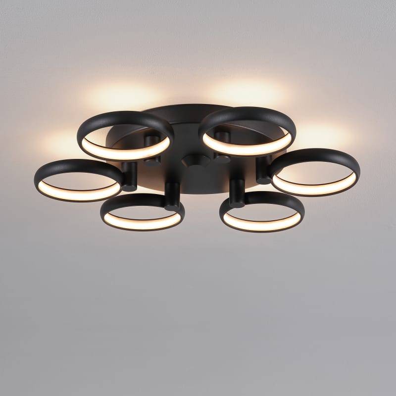 36 Watt Black Ring Design Large Flush Ceiling Light - Ultra Beam Lighting Ltd