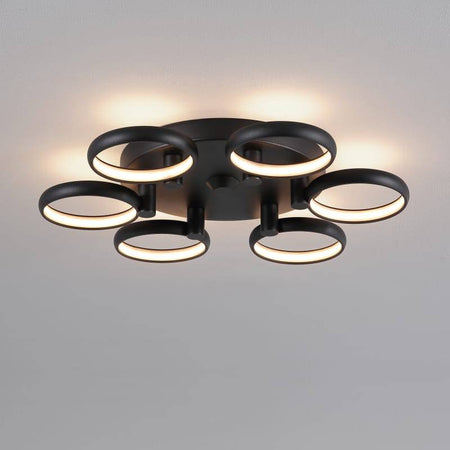 36 Watt Black Ring Design Large Flush Ceiling Light - Ultra Beam Lighting Ltd
