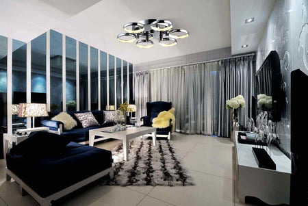 36 Watt Black Ring Design Large Flush Ceiling Light - Ultra Beam Lighting Ltd