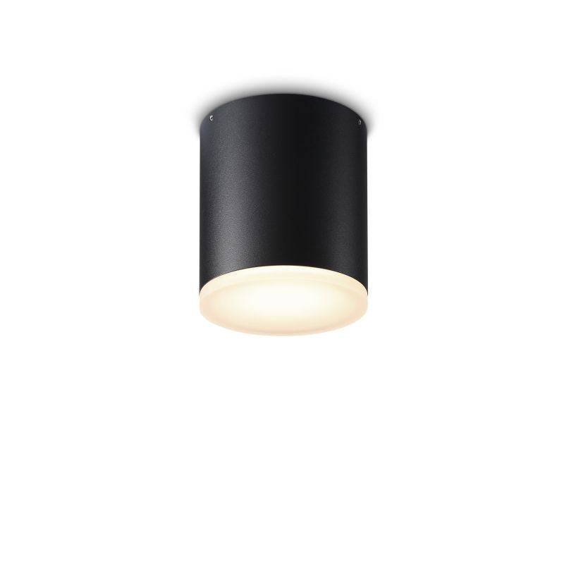 12 Watt Round Black Surface Mounted Exterior Downlight on a white background