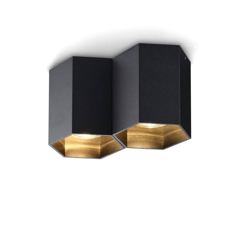 black surface ceiling spotlight on a white background