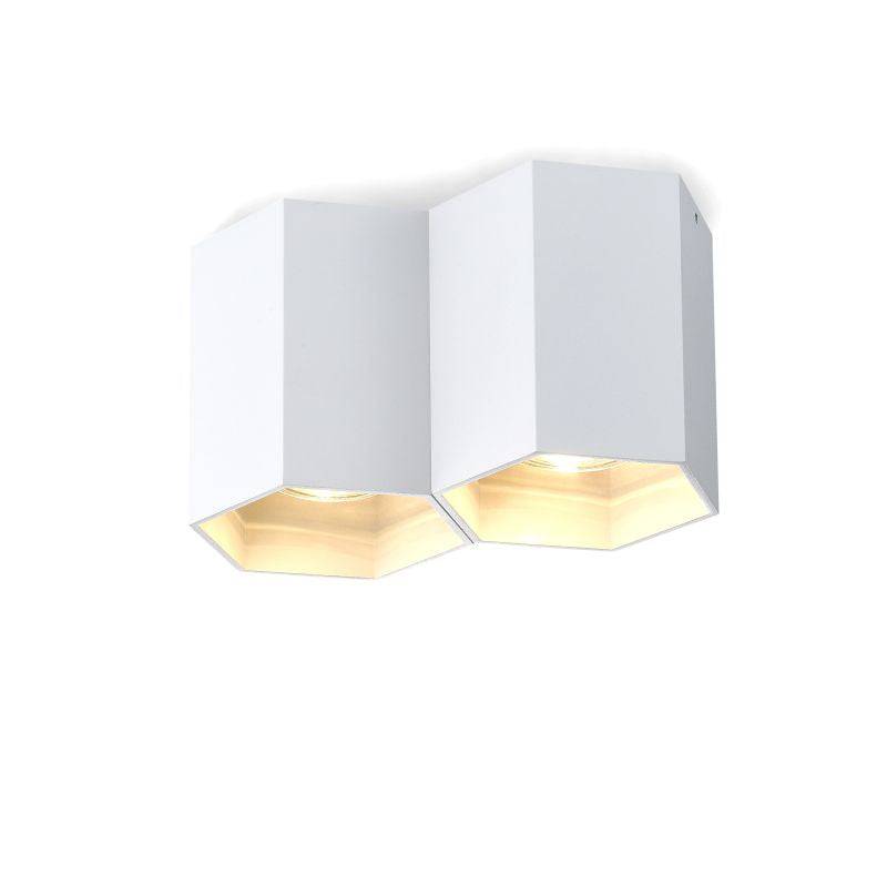 white contemporary ceiling light on a white background