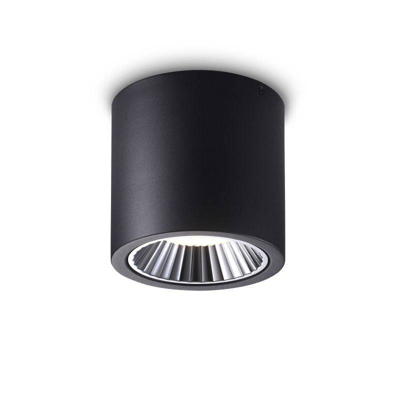 black large flush mount ceiling light on a white background