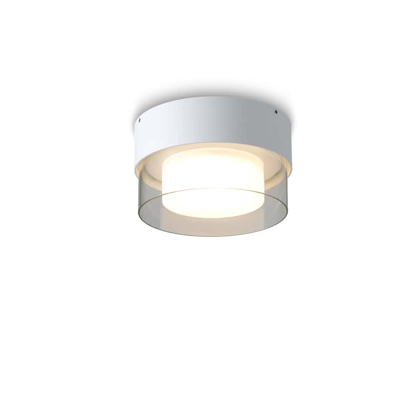 10 Watt Round White Outdoor Ceiling Mount Light on a white background