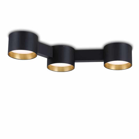 black LED surface downlight on a white background
