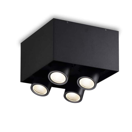 black surface mounted black downlight on a white background