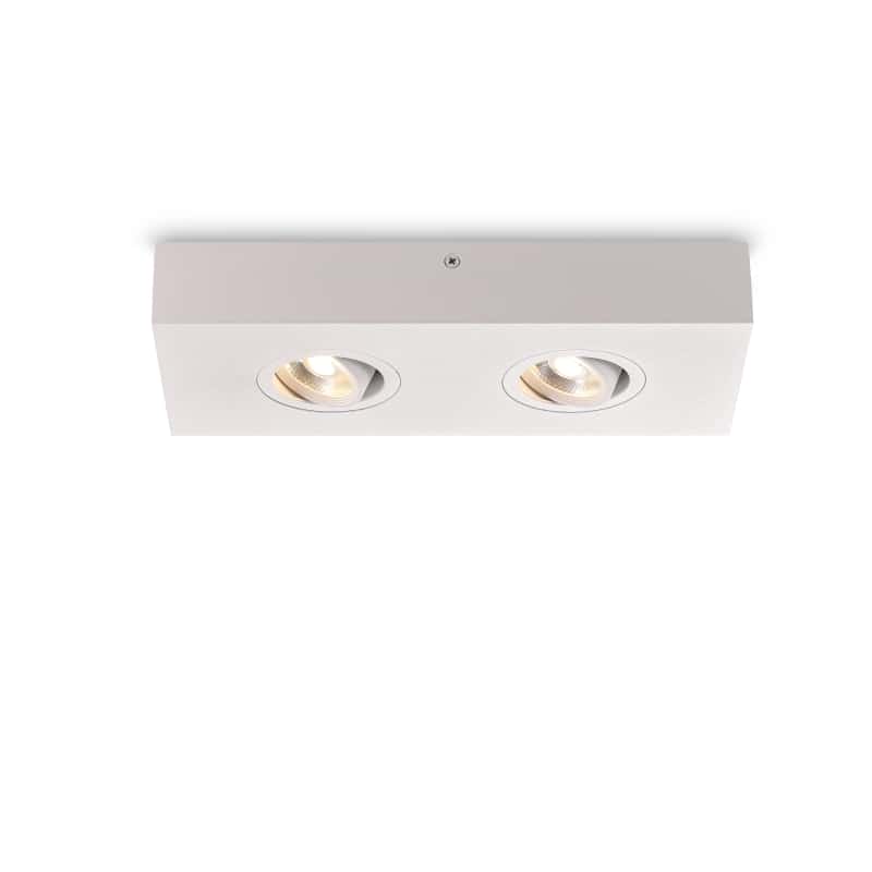 white adjustable LED surface downlight on a white background