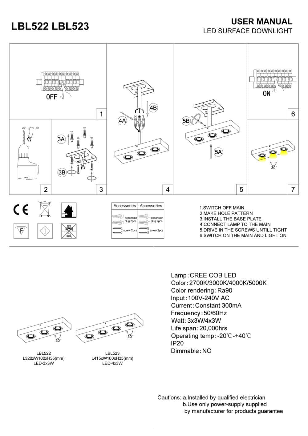 black surface mounted downlight installation guide