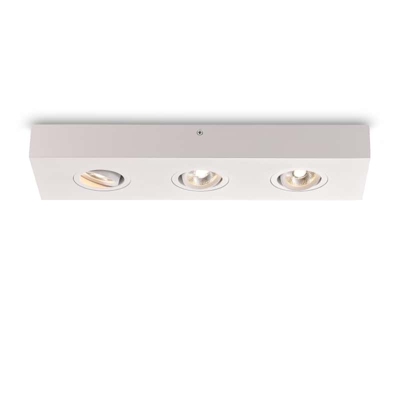 white adjustable surface ceiling spotlight on a white background