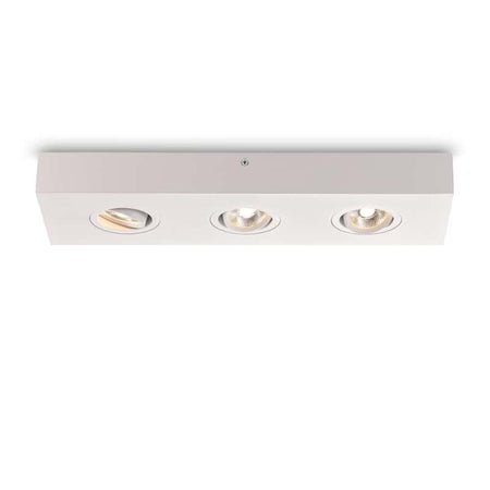 white adjustable surface ceiling spotlight on a white background