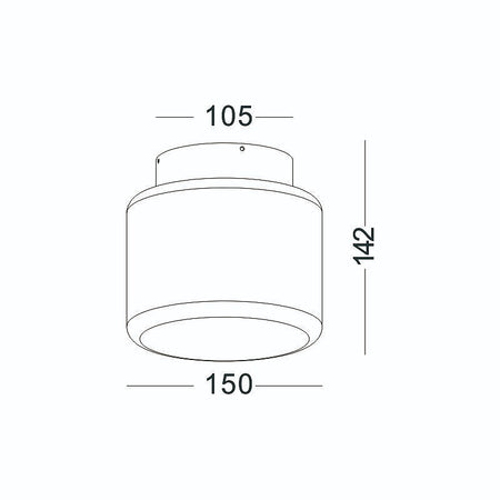 outdoor LED ceiling light technical drawing 