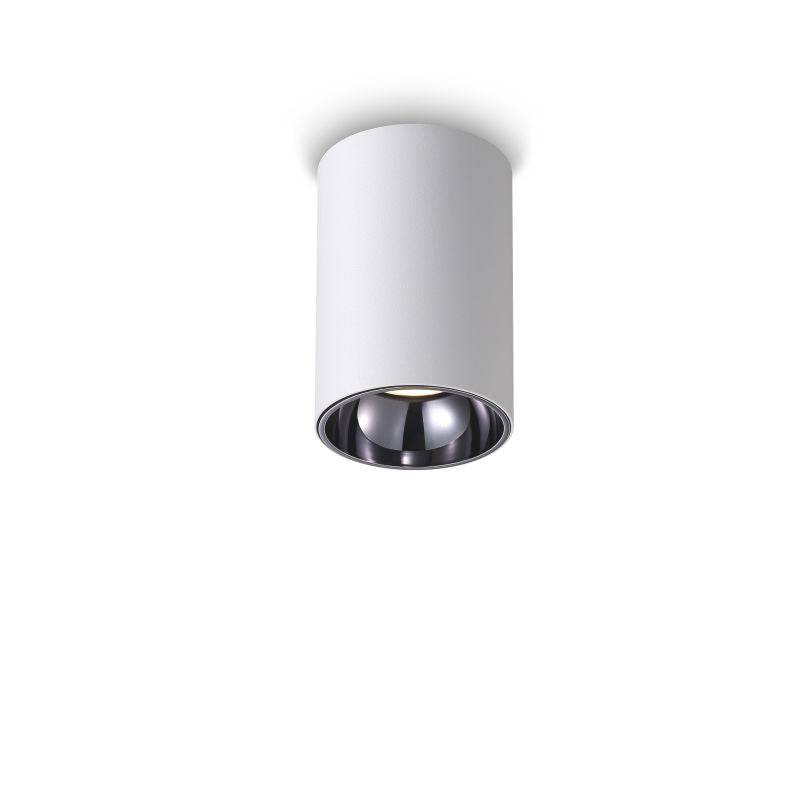 white round surface mounted downlight on a white background