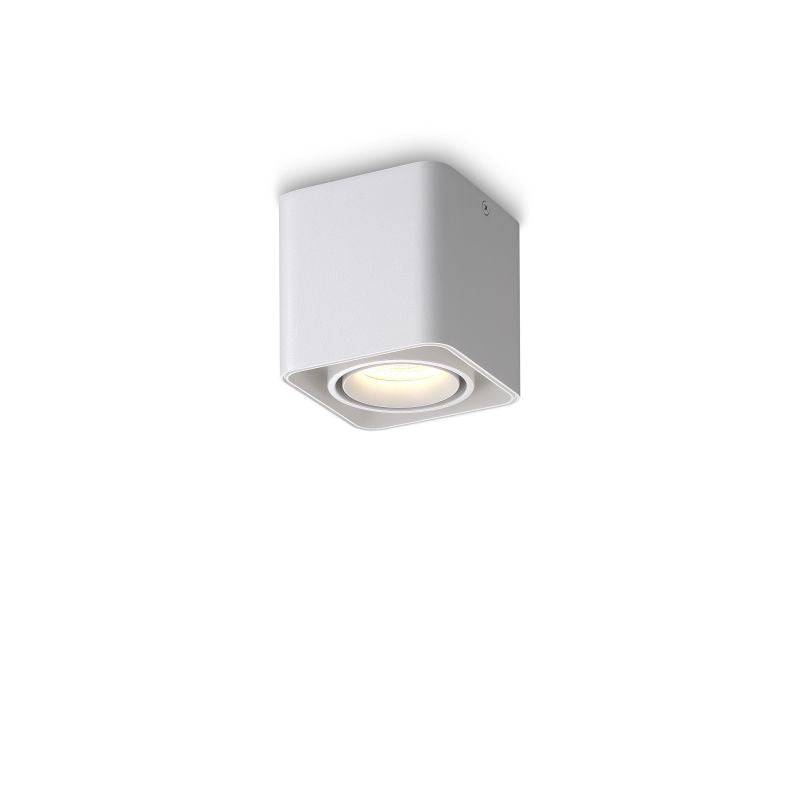 white semi flush ceiling light on a white background