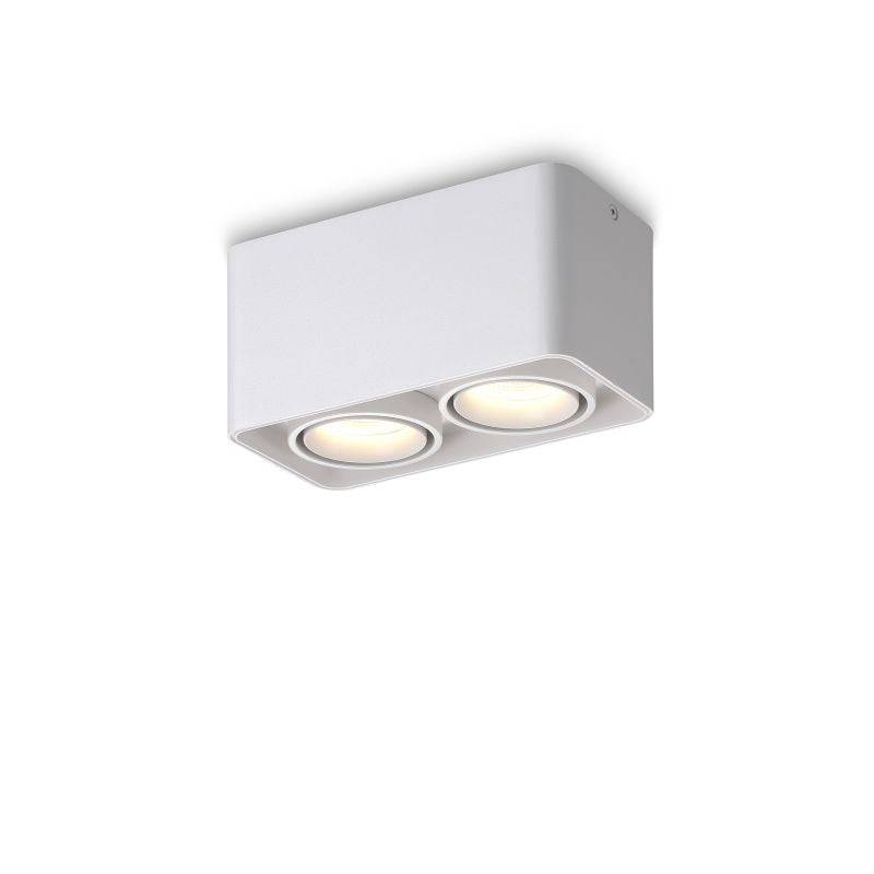 white flush ceiling light fitting on a white background