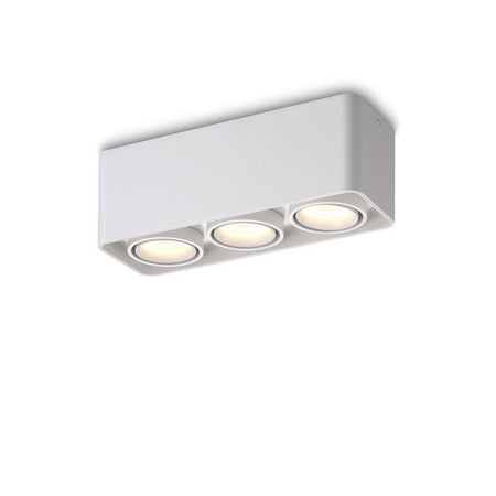 white surface mounted spotlights on a white background