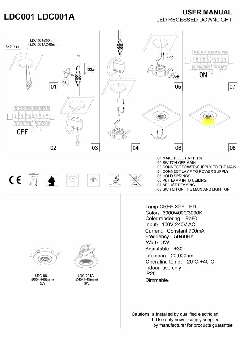 Mini LED Downlight installation guide