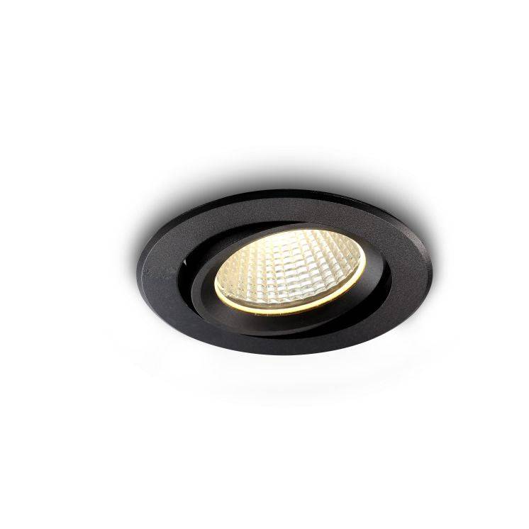 9 Watt Black Tilting Outside Downlight on a white background