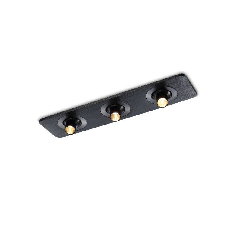3 Watt Black Triple Recessed Display Cabinet Spotlights - Ultra Beam Lighting Ltd