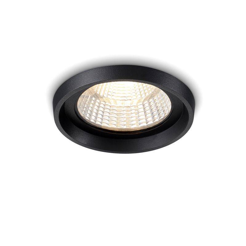 12 Watt Black Recessed Exterior Downlight on a white background