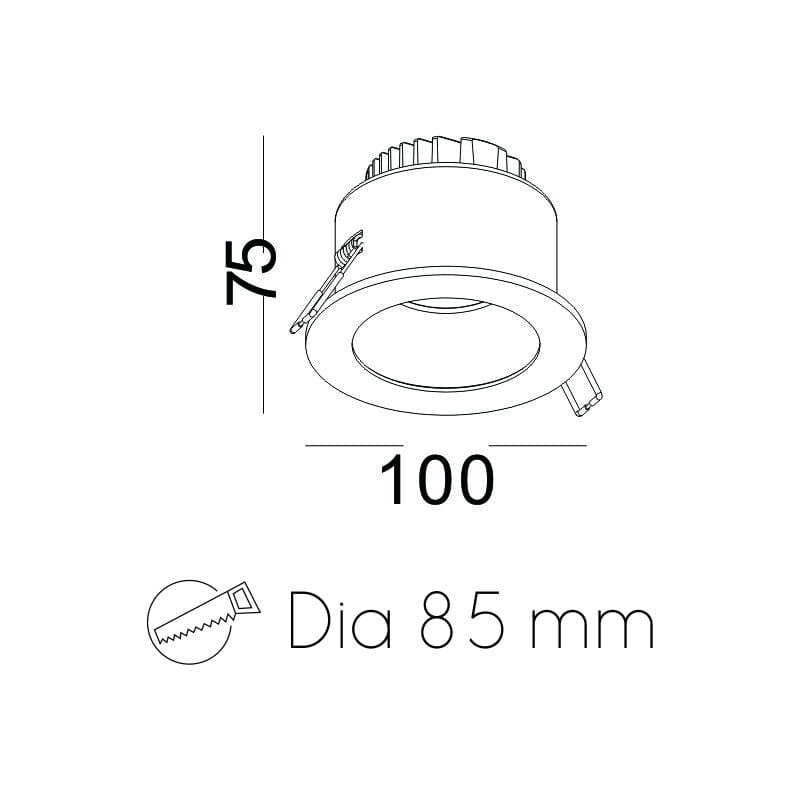 white and gold downlight ceiling light line drawing 
