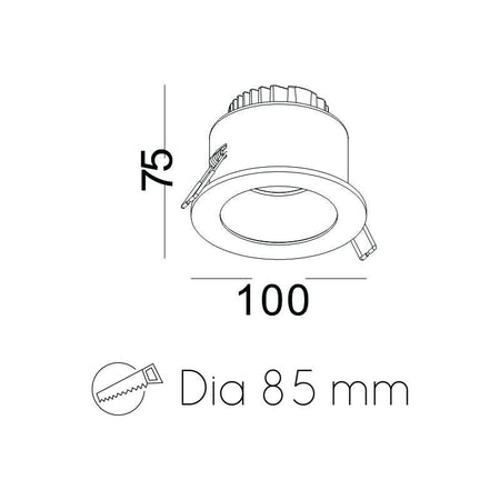 white and gold downlight ceiling light line drawing 