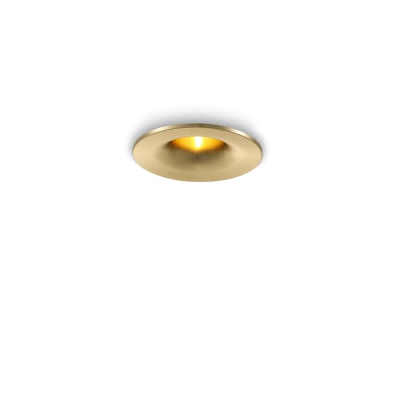 gold small ceiling spotlight shown on a white background