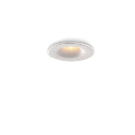 white small LED downlight fitting shown on a white background