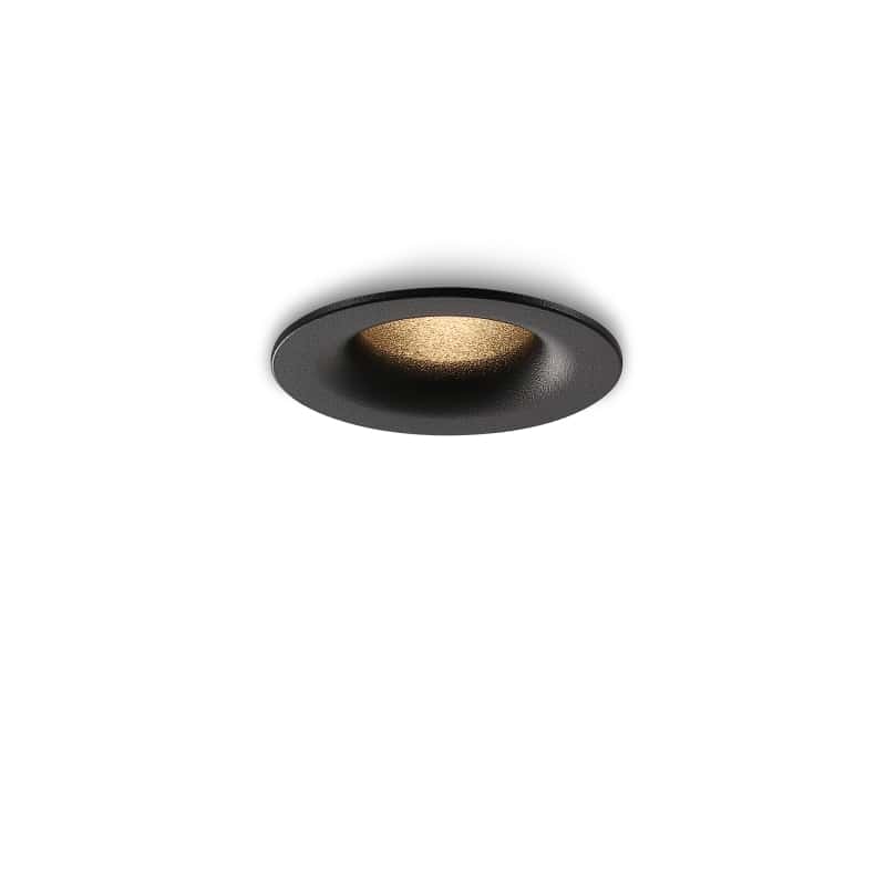 black LED ceiling recessed downlight on a white background