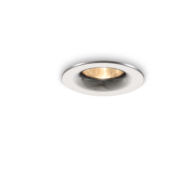 chrome LED recessed spot light on a white back ground