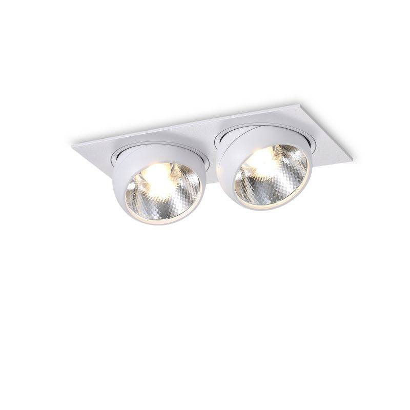 Twin recessed downlight on a white background