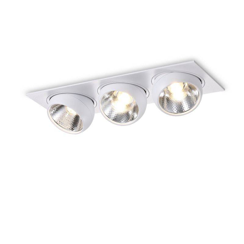 15 Watt White Recessed Triple Downlight - Ultra Beam Lighting Ltd