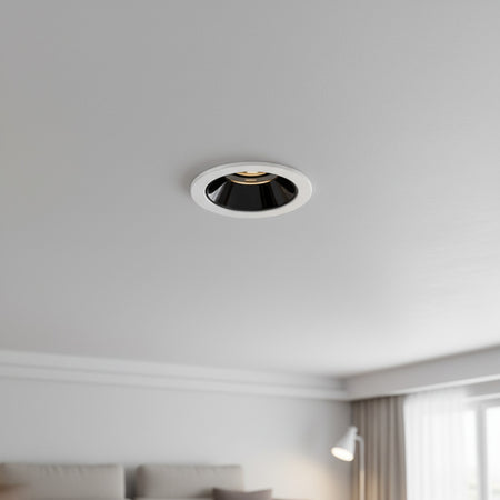 anti glare recessed down light installed in a living room