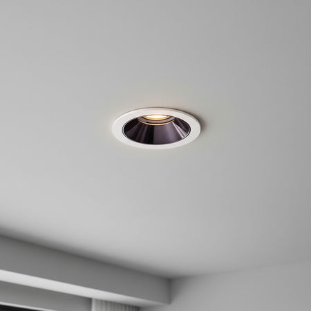 anti glare recessed spotlight installed in a lounge room ceiling 