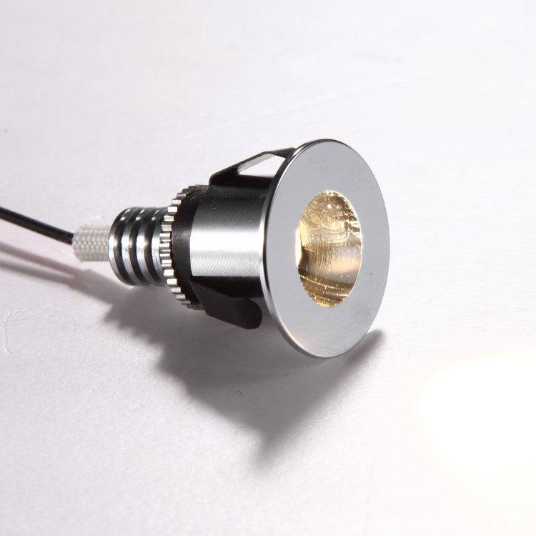 chrome LED plinth light shown on a white back ground