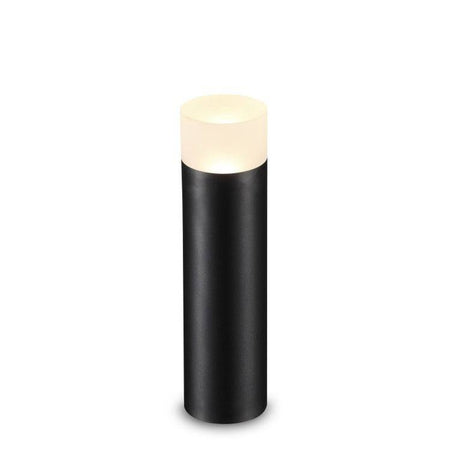 black external bollard light shown on a white background
