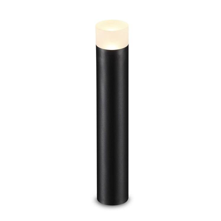 Black bollard light pole on white background