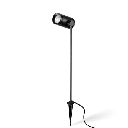 black outdoor LED spike light on a white background 