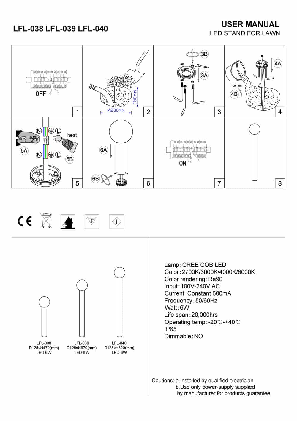 Black outdoor bollard garden light installation guide