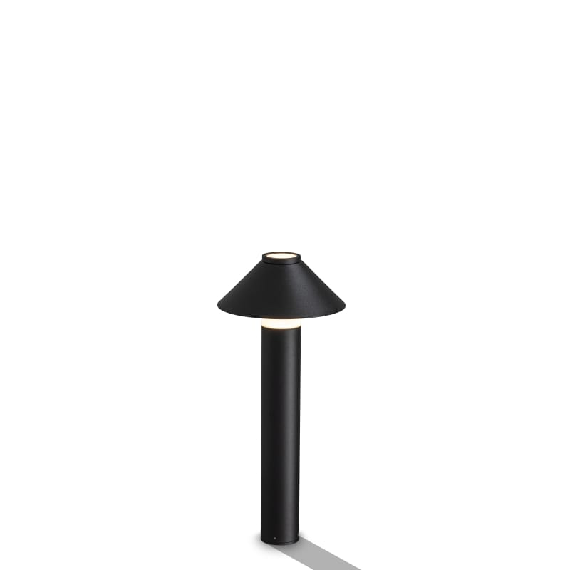Black bollard light fixture